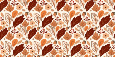 Güz Kış Şablonu Kapak, Bayrak ve Notlar için Arkaplan Çizimi. Sonbahar Estetik Arkaplanı. Bitki ve Çiçek Desenli Arkaplan. 