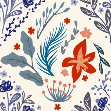 Güz Kış Şablonu Kapak, Bayrak ve Notlar için Arkaplan Çizimi. Sonbahar Estetik Arkaplanı. Bitki ve Çiçek Desenli Arkaplan. 