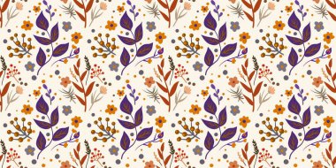 Güz Kış Şablonu Kapak, Bayrak ve Notlar için Arkaplan Çizimi. Sonbahar Estetik Arkaplanı. Bitki ve Çiçek Desenli Arkaplan. 