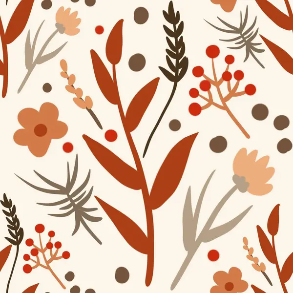 Güz Kış Şablonu Kapak, Bayrak ve Notlar için Arkaplan Çizimi. Sonbahar Estetik Arkaplanı. Bitki ve Çiçek Desenli Arkaplan. 