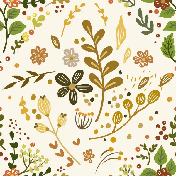 Güz Kış Şablonu Kapak, Bayrak ve Notlar için Arkaplan Çizimi. Sonbahar Estetik Arkaplanı. Bitki ve Çiçek Desenli Arkaplan. 