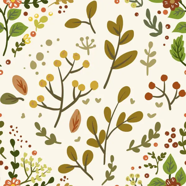 Güz Kış Şablonu Kapak, Bayrak ve Notlar için Arkaplan Çizimi. Sonbahar Estetik Arkaplanı. Bitki ve Çiçek Desenli Arkaplan. 