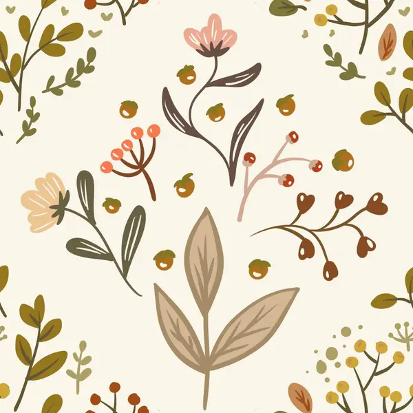 Güz Kış Şablonu Kapak, Bayrak ve Notlar için Arkaplan Çizimi. Sonbahar Estetik Arkaplanı. Bitki ve Çiçek Desenli Arkaplan. 