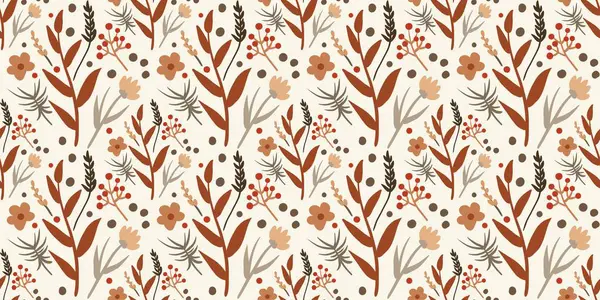 Güz Kış Şablonu Kapak, Bayrak ve Notlar için Arkaplan Çizimi. Sonbahar Estetik Arkaplanı. Bitki ve Çiçek Desenli Arkaplan. 