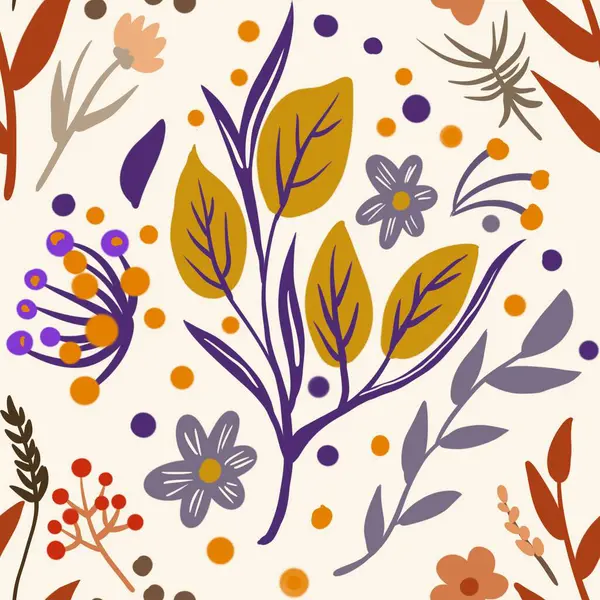 Güz Kış Şablonu Kapak, Bayrak ve Notlar için Arkaplan Çizimi. Sonbahar Estetik Arkaplanı. Bitki ve Çiçek Desenli Arkaplan. 