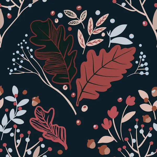 Güz Kış Şablonu Kapak, Bayrak ve Notlar için Arkaplan Çizimi. Sonbahar Estetik Arkaplanı. Bitki ve Çiçek Desenli Arkaplan. 