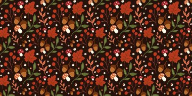 Güz Kış Şablonu Kapak, Bayrak ve Notlar için Arkaplan Çizimi. Sonbahar Estetik Arkaplanı. Bitki ve Çiçek Desenli Arkaplan. 