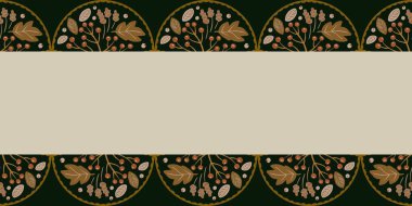 Güz Kış Şablonu Kapak, Bayrak ve Notlar için Arkaplan Çizimi. Sonbahar Estetik Arkaplanı. Bitki ve Çiçek Desenli Arkaplan. 