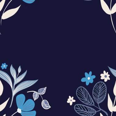 Güz Kış Şablonu Kapak, Bayrak ve Notlar için Arkaplan Çizimi. Sonbahar Estetik Arkaplanı. Bitki ve Çiçek Desenli Arkaplan. 