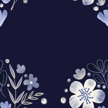 Güz Kış Şablonu Kapak, Bayrak ve Notlar için Arkaplan Çizimi. Sonbahar Estetik Arkaplanı. Bitki ve Çiçek Desenli Arkaplan. 