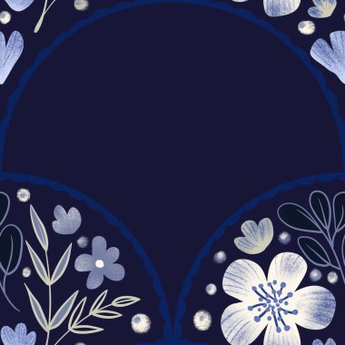 Güz Kış Şablonu Kapak, Bayrak ve Notlar için Arkaplan Çizimi. Sonbahar Estetik Arkaplanı. Bitki ve Çiçek Desenli Arkaplan. 