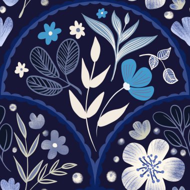 Güz Kış Şablonu Kapak, Bayrak ve Notlar için Arkaplan Çizimi. Sonbahar Estetik Arkaplanı. Bitki ve Çiçek Desenli Arkaplan. 