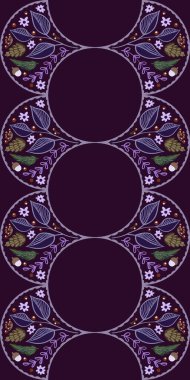 Güz Kış Şablonu Kapak, Bayrak ve Notlar için Arkaplan Çizimi. Sonbahar Estetik Arkaplanı. Bitki ve Çiçek Desenli Arkaplan. 