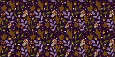 Güz Kış Şablonu Kapak, Bayrak ve Notlar için Arkaplan Çizimi. Sonbahar Estetik Arkaplanı. Bitki ve Çiçek Desenli Arkaplan. 