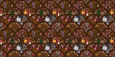 Güz Kış Şablonu Kapak, Bayrak ve Notlar için Arkaplan Çizimi. Sonbahar Estetik Arkaplanı. Bitki ve Çiçek Desenli Arkaplan. 