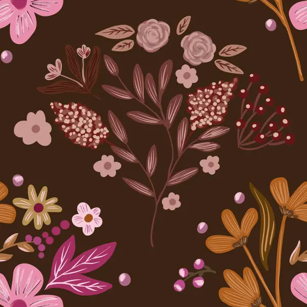 Güz Kış Şablonu Kapak, Bayrak ve Notlar için Arkaplan Çizimi. Sonbahar Estetik Arkaplanı. Bitki ve Çiçek Desenli Arkaplan. 