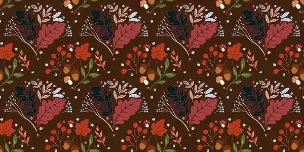 Güz Kış Şablonu Kapak, Bayrak ve Notlar için Arkaplan Çizimi. Sonbahar Estetik Arkaplanı. Bitki ve Çiçek Desenli Arkaplan. 