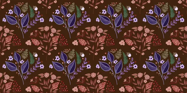 Güz Kış Şablonu Kapak, Bayrak ve Notlar için Arkaplan Çizimi. Sonbahar Estetik Arkaplanı. Bitki ve Çiçek Desenli Arkaplan. 