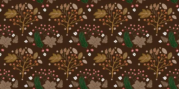 Güz Kış Şablonu Kapak, Bayrak ve Notlar için Arkaplan Çizimi. Sonbahar Estetik Arkaplanı. Bitki ve Çiçek Desenli Arkaplan. 