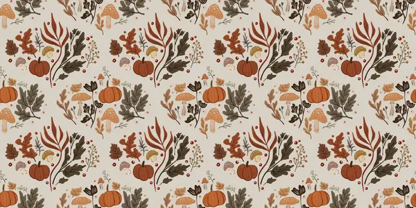 Güz Kış Şablonu Kapak, Bayrak ve Notlar için Arkaplan Çizimi. Sonbahar Estetik Arkaplanı. Bitki ve Çiçek Desenli Arkaplan. 