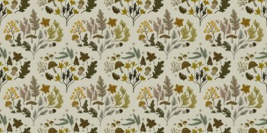 Güz Kış Şablonu Kapak, Bayrak ve Notlar için Arkaplan Çizimi. Sonbahar Estetik Arkaplanı. Bitki ve Çiçek Desenli Arkaplan. 