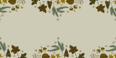 Güz Kış Şablonu Kapak, Bayrak ve Notlar için Arkaplan Çizimi. Sonbahar Estetik Arkaplanı. Bitki ve Çiçek Desenli Arkaplan. 