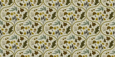 Güz Kış Şablonu Kapak, Bayrak ve Notlar için Arkaplan Çizimi. Sonbahar Estetik Arkaplanı. Bitki ve Çiçek Desenli Arkaplan. 