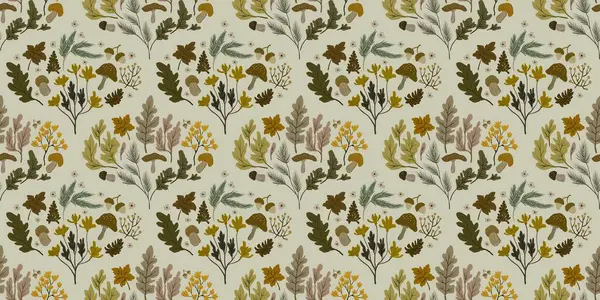 Güz Kış Şablonu Kapak, Bayrak ve Notlar için Arkaplan Çizimi. Sonbahar Estetik Arkaplanı. Bitki ve Çiçek Desenli Arkaplan. 