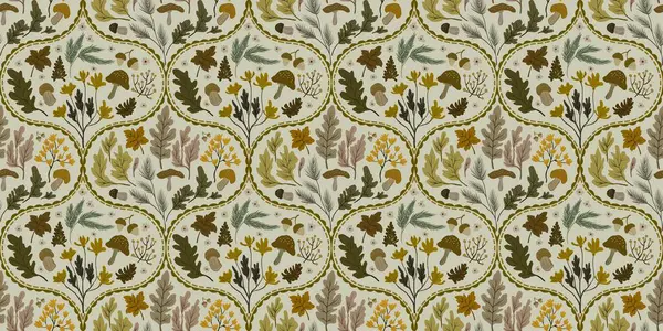 Güz Kış Şablonu Kapak, Bayrak ve Notlar için Arkaplan Çizimi. Sonbahar Estetik Arkaplanı. Bitki ve Çiçek Desenli Arkaplan. 