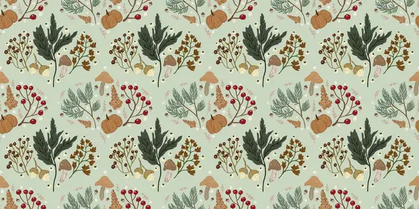 Güz Kış Şablonu Kapak, Bayrak ve Notlar için Arkaplan Çizimi. Sonbahar Estetik Arkaplanı. Bitki ve Çiçek Desenli Arkaplan. 