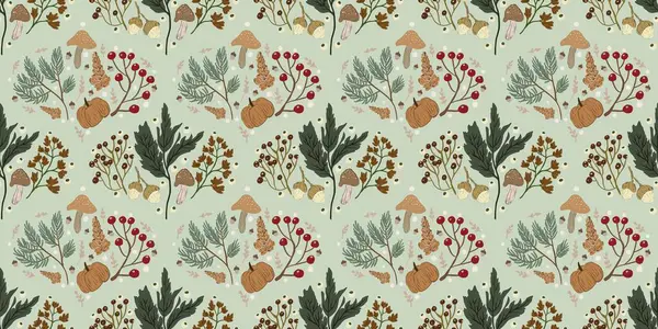 Güz Kış Şablonu Kapak, Bayrak ve Notlar için Arkaplan Çizimi. Sonbahar Estetik Arkaplanı. Bitki ve Çiçek Desenli Arkaplan. 