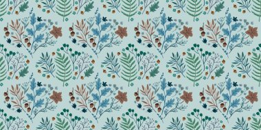 Güz Kış Şablonu Kapak, Bayrak ve Notlar için Arkaplan Çizimi. Sonbahar Estetik Arkaplanı. Bitki ve Çiçek Desenli Arkaplan. 