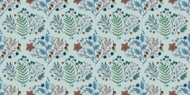 Güz Kış Şablonu Kapak, Bayrak ve Notlar için Arkaplan Çizimi. Sonbahar Estetik Arkaplanı. Bitki ve Çiçek Desenli Arkaplan. 