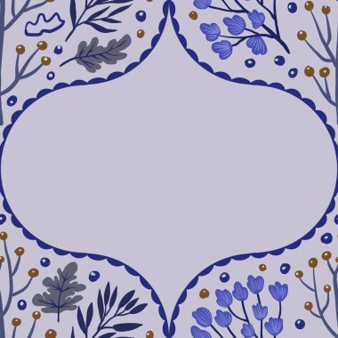 Güz Kış Şablonu Kapak, Bayrak ve Notlar için Arkaplan Çizimi. Sonbahar Estetik Arkaplanı. Bitki ve Çiçek Desenli Arkaplan. 