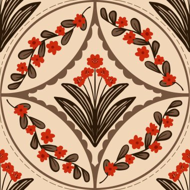 Güz Kış Şablonu Kapak, Bayrak ve Notlar için Arkaplan Çizimi. Sonbahar Estetik Arkaplanı. Bitki ve Çiçek Desenli Arkaplan. 