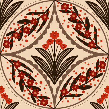 Güz Kış Şablonu Kapak, Bayrak ve Notlar için Arkaplan Çizimi. Sonbahar Estetik Arkaplanı. Bitki ve Çiçek Desenli Arkaplan. 