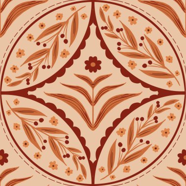 Güz Kış Şablonu Kapak, Bayrak ve Notlar için Arkaplan Çizimi. Sonbahar Estetik Arkaplanı. Bitki ve Çiçek Desenli Arkaplan. 