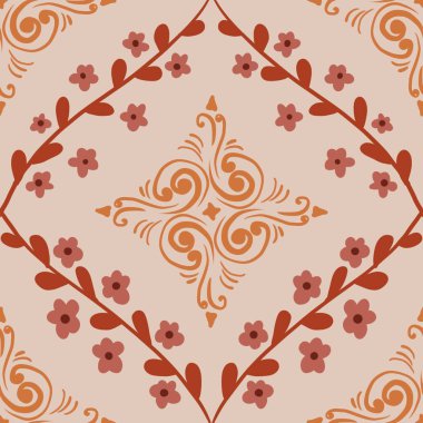 Güz Kış Şablonu Kapak, Bayrak ve Notlar için Arkaplan Çizimi. Sonbahar Estetik Arkaplanı. Bitki ve Çiçek Desenli Arkaplan. 