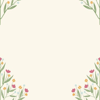 Kapak, Bayrak ve Notlar için Doğa Örnekleri Arka plan İllüstrasyonu. Sonbahar Estetik Arkaplanı. Bitki ve Çiçek Desenli Arkaplan.