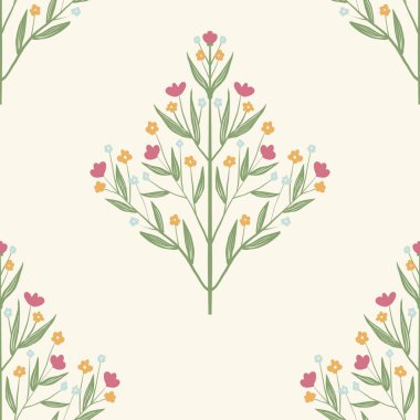 Kapak, Bayrak ve Notlar için Doğa Örnekleri Arka plan İllüstrasyonu. Sonbahar Estetik Arkaplanı. Bitki ve Çiçek Desenli Arkaplan.