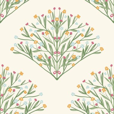 Kapak, Bayrak ve Notlar için Doğa Örnekleri Arka plan İllüstrasyonu. Sonbahar Estetik Arkaplanı. Bitki ve Çiçek Desenli Arkaplan.