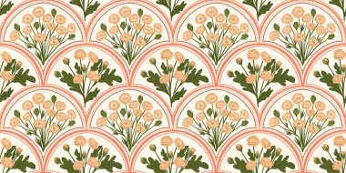 Kapak, Bayrak ve Notlar için Doğa Örnekleri Arka plan İllüstrasyonu. Sonbahar Estetik Arkaplanı. Bitki ve Çiçek Desenli Arkaplan.