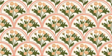 Kapak, Bayrak ve Notlar için Doğa Örnekleri Arka plan İllüstrasyonu. Sonbahar Estetik Arkaplanı. Bitki ve Çiçek Desenli Arkaplan.