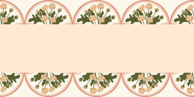 Kapak, Bayrak ve Notlar için Doğa Örnekleri Arka plan İllüstrasyonu. Sonbahar Estetik Arkaplanı. Bitki ve Çiçek Desenli Arkaplan.