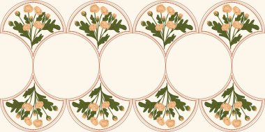 Kapak, Bayrak ve Notlar için Doğa Örnekleri Arka plan İllüstrasyonu. Sonbahar Estetik Arkaplanı. Bitki ve Çiçek Desenli Arkaplan.