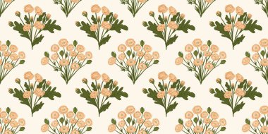 Kapak, Bayrak ve Notlar için Doğa Örnekleri Arka plan İllüstrasyonu. Sonbahar Estetik Arkaplanı. Bitki ve Çiçek Desenli Arkaplan.