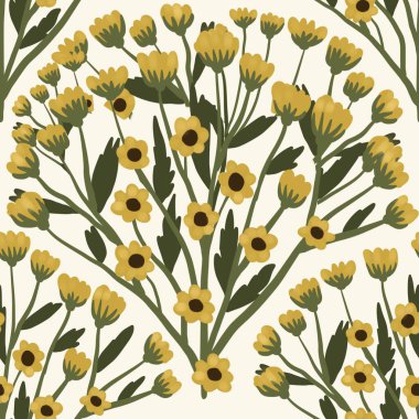 Kapak, Bayrak ve Notlar için Doğa Örnekleri Arka plan İllüstrasyonu. Sonbahar Estetik Arkaplanı. Bitki ve Çiçek Desenli Arkaplan.