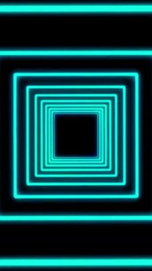4k Futuristik tünel mavi cyan neon kare arkaplan Soyut Arkaplan Renkli Grafikler