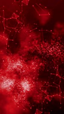 Plexus ile teknolojik video kırmızı arkaplan