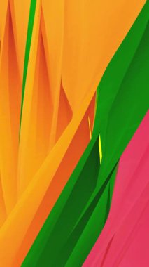 Turuncu ve yeşil şekillerin soyut animasyonu